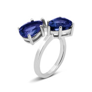 Серебряное кольцо c Crystal (SR31325-BW Sap gl)