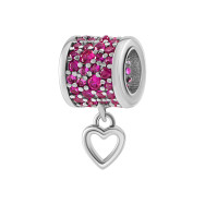 Серебряная бусина шарм с фианитами (SZDP04656)