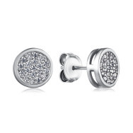 Серебряные пусеты с фианитами SZDE00318-E/12/1