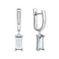 Серебряные серьги-подвески с фианитами (SZDE00330 с)