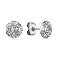 Серебряные пусеты с фианитами SZDE00365-E/12/1