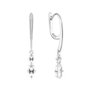 Серебряные серьги-подвески c фианитами (SZDE00374)