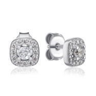 Серебряные пусеты с фианитами SZDE00376-E/12/1