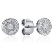 Серебряные серьги-пуссеты с фианитами (SZDE00420-E/12/1)