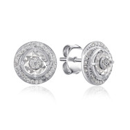 Серебряные пусеты с фианитами SZDE00521-E/12/1