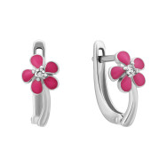 Серебряные серьги с эмалью и фианитами (SZDE06658)