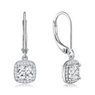 Серебряные серьги-подвески c фианитами SZDE08429-E/12/1