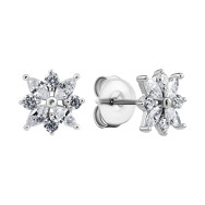 Серебряные пуссеты с фианитами (SZDE09347)