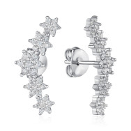 Серебряные пусеты с фианитами SZDE14400-E/12/1