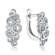Серебряные серьги с фианитами SZDE15102-E/12/1