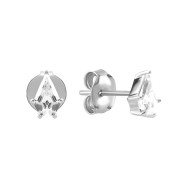 Серебряные пусеты с фианитами (SZDE57761)