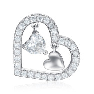 Серебряная подвеска Сердце с фианитами (SZDP00314-P/12/1)
