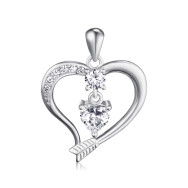 Серебряная подвеска Сердце с фианитами SZDP01797-P/12/1
