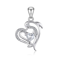 Серебряная подвеска Сердце с фианитами SZDP01853-P/12/1