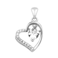 Серебряная подвеска Сердце с фианитами (SZDP02900)