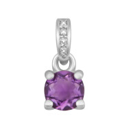 Серебряная подвеска с аметистом и фианитами (SZDP03165)