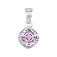 Серебряная подвеска с аметистом и фианитами (SZDP03252 ам)