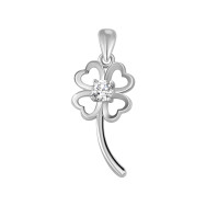 Серебряная подвеска Клевер с фианитом (SZDP03681)