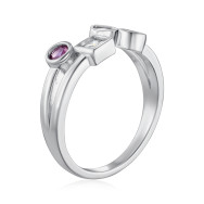 Безразмерное cеребряное кольцо с фианитами  SZDR09819-R/12/21019