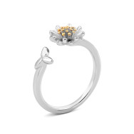 Серебряное кольцо Цветок с позолотой (SZDR10107)