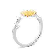 Серебряное кольцо Цветок с позолотой (SZDR10117)