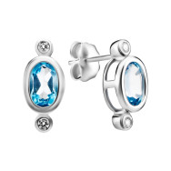 Серебряные пусcеты с топазом и фианитами (SZDR92046)