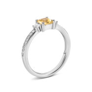 Серебряное кольцо с цитрином и фианитами (SZDR92095-1)