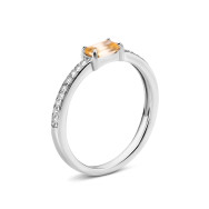 Серебряное кольцо с цитрином и фианитами (SZDR92104-1)