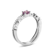 Серебряное кольцо с аметистом и фианитами (SZDR92153-1)