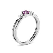 Серебряное кольцо с аметистом и фианитами (SZDR92155-1)