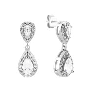 Серебряные серьги-подвески с фианитами (SZDS05131 с)