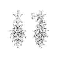 Серебряные серьги-подвески с фианитами (SZDS05145 с)