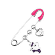 Серебряная булавка с эмалью и фианитом (SZDX00282)