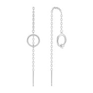 Серебряные серьги-протяжки c фианитами (SZE244)