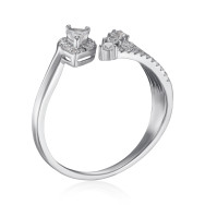 Серебряное кольцо с фианитами TA04011-R/12/1
