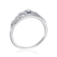 Серебряное кольцо Корона с фианитами TA07181-R/12/1