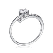 Безразмерное серебряное кольцо с фианитами  TA07423-R/12/1