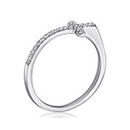 Серебряное кольцо Крестик с фианитами TA08272-R/12/1