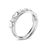 Серебряное кольцо с перламутром и фианитами (TA11950)