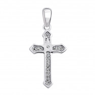 Серебряный крестик с фианитами (TP0377)