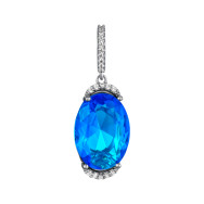 Серебряная подвеска с кварцем London blue и фианитами 3819р-QSWB