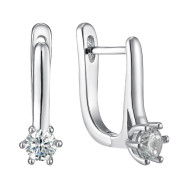 Серебряные серьги с фианитом B02030-E/12/1