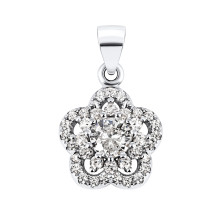 Серебряная подвеска Цветок с фианитами (1PE46408)