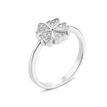 Серебряное кольцо «Цветок» с фианитами (PSS0673-R)
