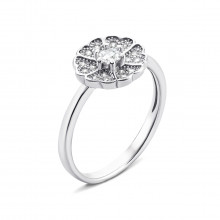 Серебряное кольцо «Цветок» с фианитами (S610r)