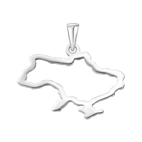 Серебряная подвеска Карта Украины (1425П.Rh)
