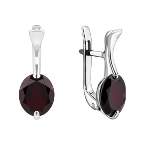 Серебряные серьги с гранатом (441/гр с род)