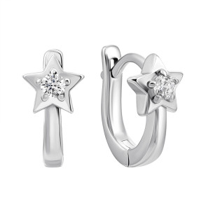 Серебряные серьги Звездочки с фианитом (500851-СР)