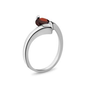 Серебряное кольцо с гранатом (к1273грRh)