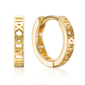 Серебряные позолоченные серьги-конго (B01529-E/20)